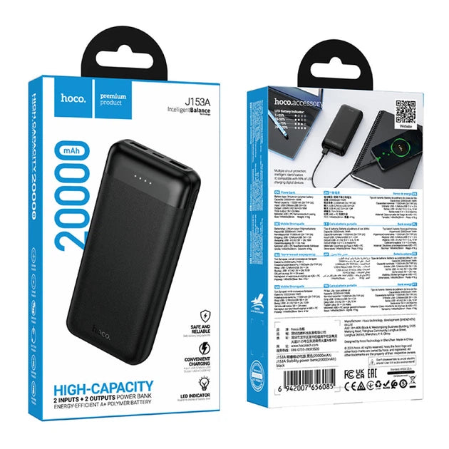 Power bank Hoco J153A 20000 mAh power bank 2xUSB Black